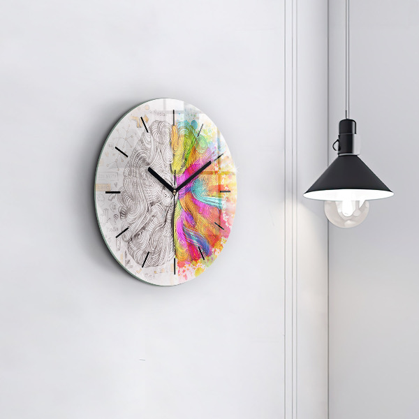 Orologio rotondo Cervello astratto