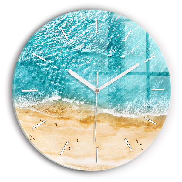 Orologio rotondo gente spiaggia mare