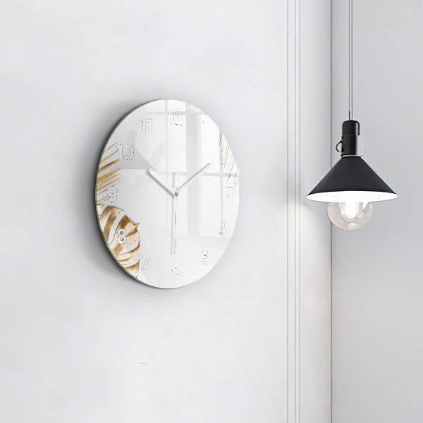 Orologio rotondo Foglie tropicali