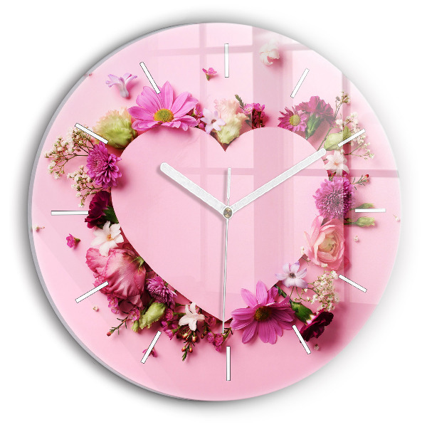 Orologio rotondo Cuore di fiori