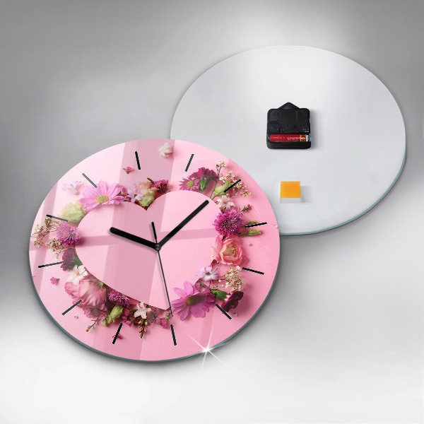 Orologio rotondo Cuore di fiori