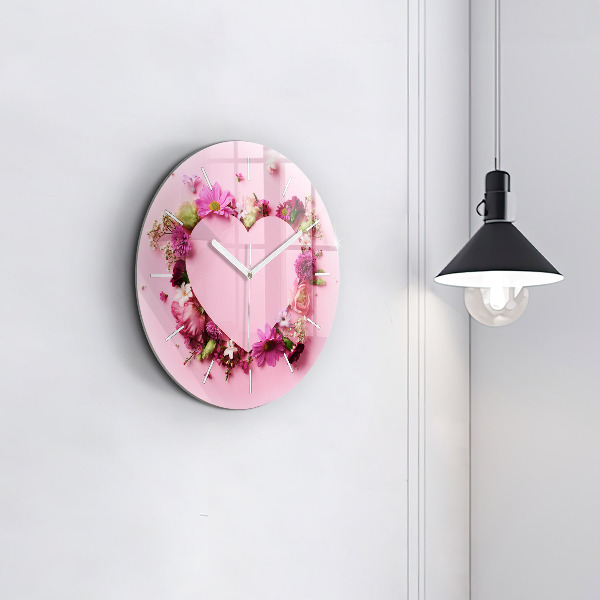 Orologio rotondo Cuore di fiori
