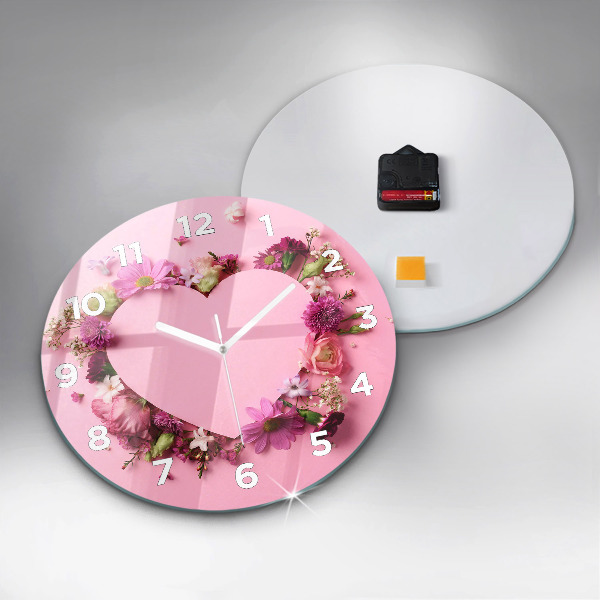 Orologio rotondo Cuore di fiori