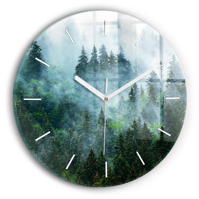 Orologio rotondo Foresta nebbiosa