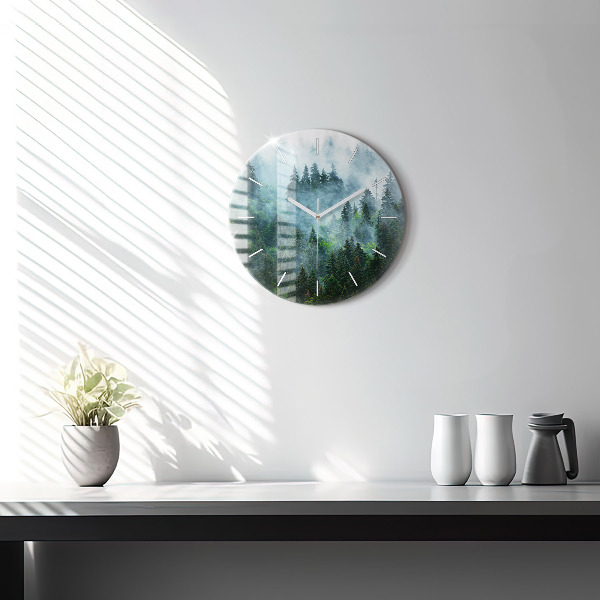 Orologio rotondo Foresta nebbiosa