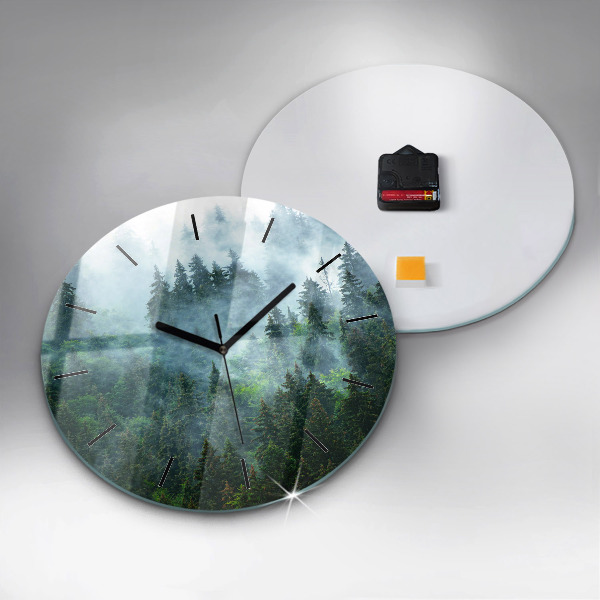Orologio rotondo Foresta nebbiosa