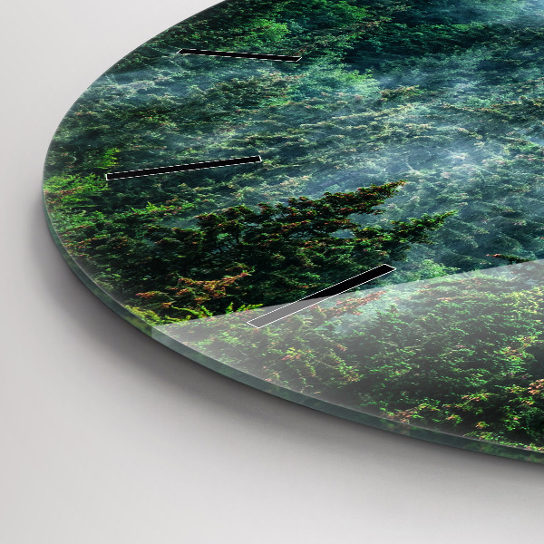 Orologio rotondo Foresta nebbiosa