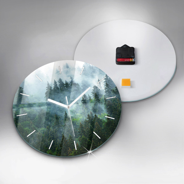 Orologio rotondo Foresta nebbiosa