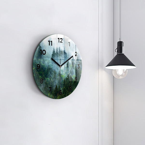 Orologio rotondo Foresta nebbiosa
