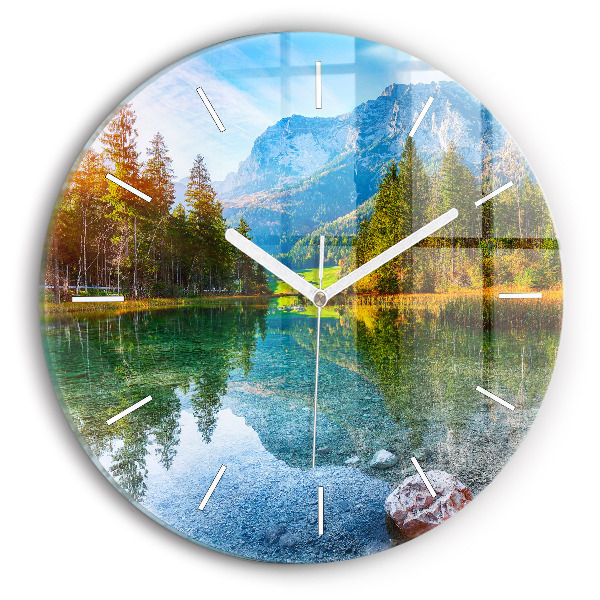 Orologio rotondo Paesaggio delle montagne del fiume