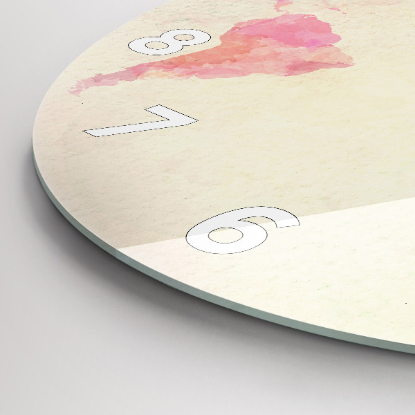 Orologio rotondo Mappa del mondo ad acquerello