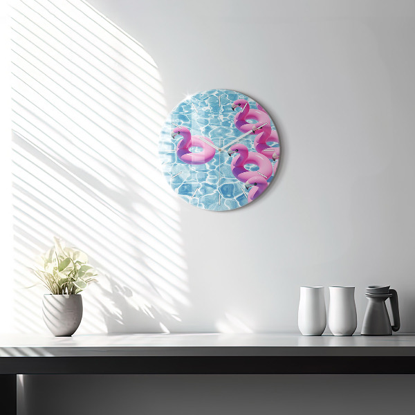 Orologio rotondo Gonfiabili fenicotteri