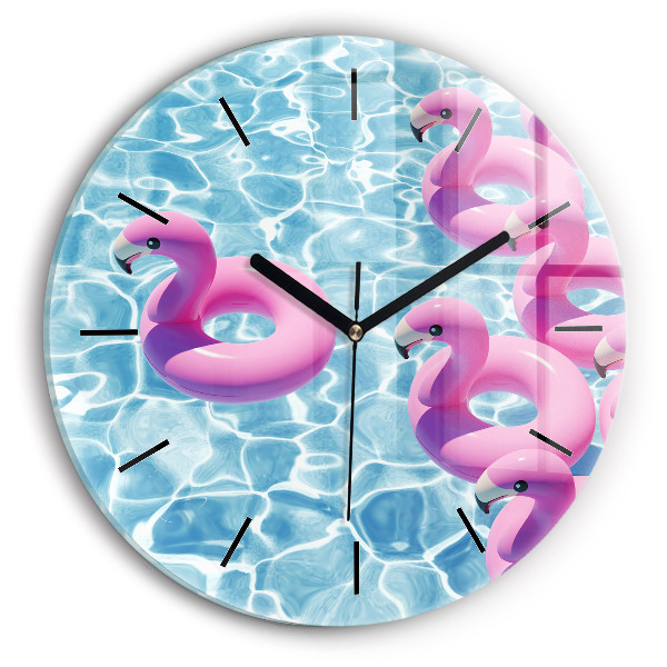 Orologio rotondo Gonfiabili fenicotteri