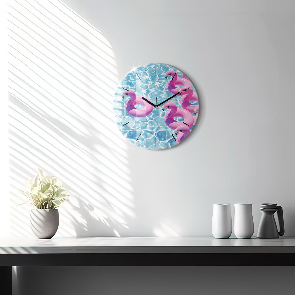 Orologio rotondo Gonfiabili fenicotteri
