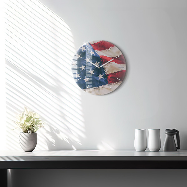 Orologio rotondo bandiera americana
