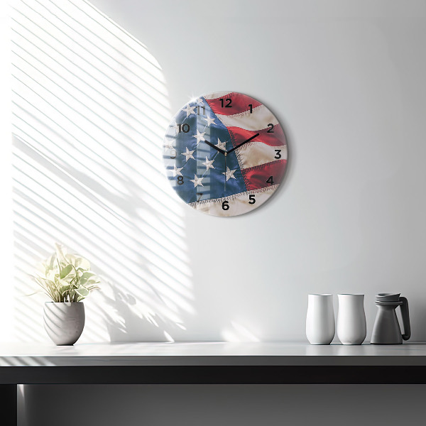 Orologio rotondo bandiera americana