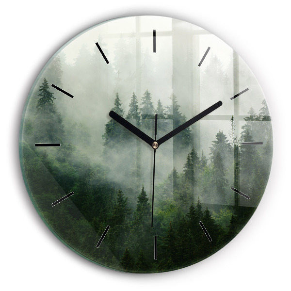 Orologio rotondo Foresta nebbiosa