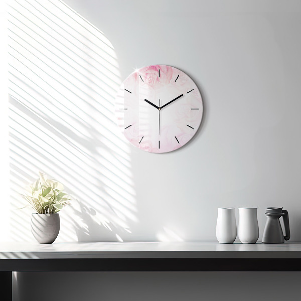 Orologio rotondo Rose astratte