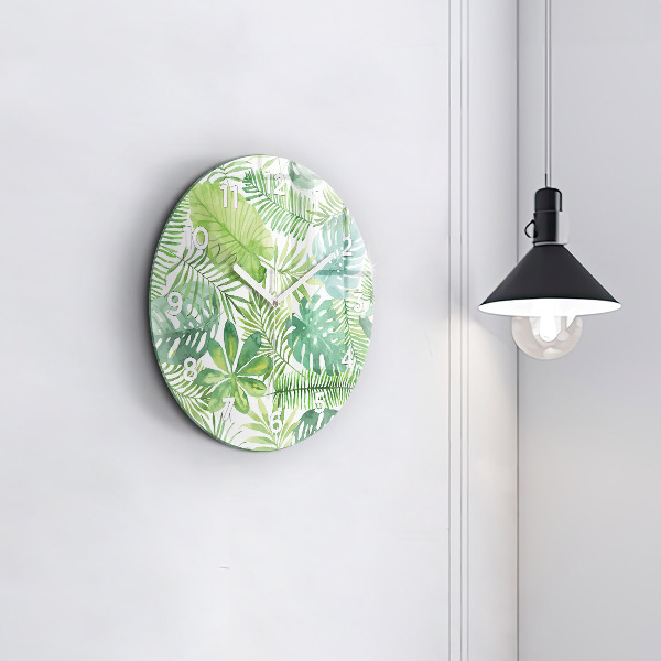 Orologio rotondo Foglie verdi