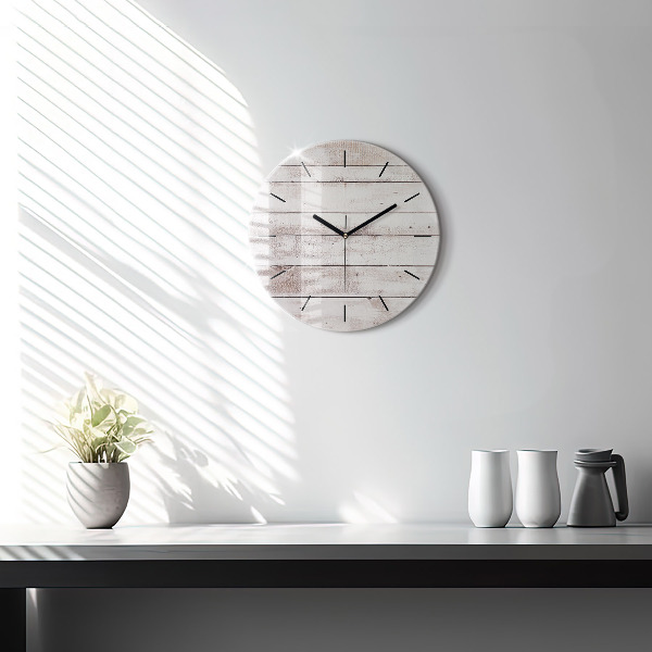 Orologio rotondo Tavole di legno chiaro