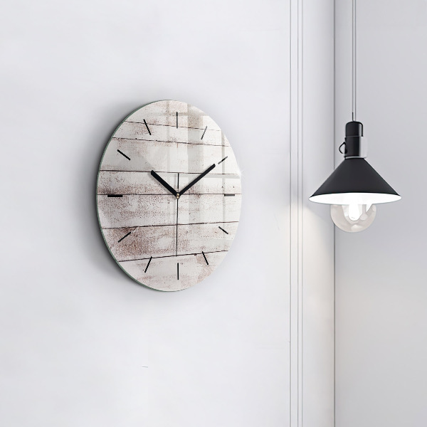 Orologio rotondo Tavole di legno chiaro