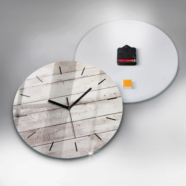 Orologio rotondo Tavole di legno chiaro