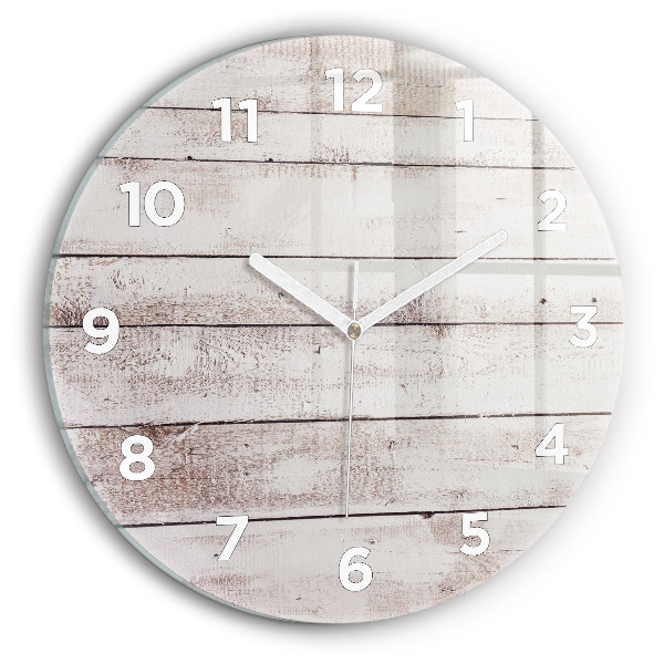 Orologio rotondo Tavole di legno chiaro