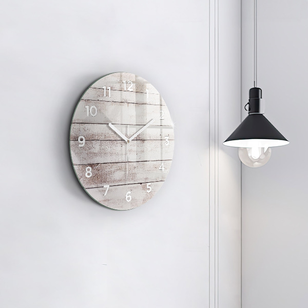 Orologio rotondo Tavole di legno chiaro