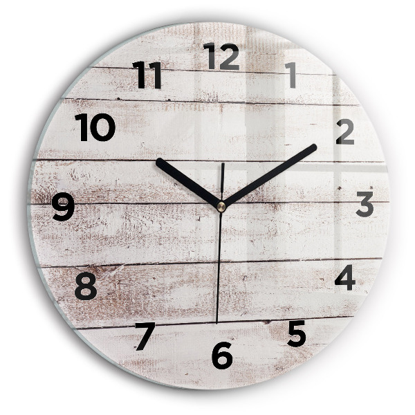 Orologio rotondo Tavole di legno chiaro
