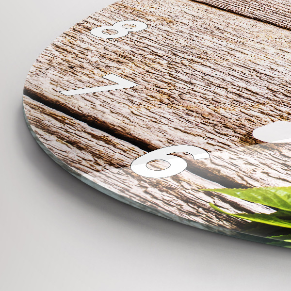Orologio rotondo Fiori su legno