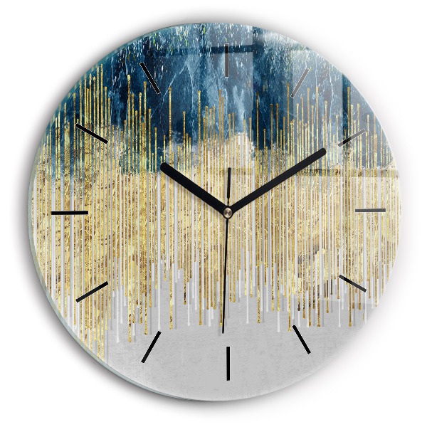 Orologio rotondo in vetro Motivo decorativo e oro