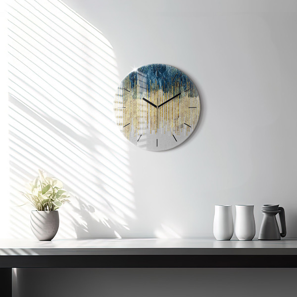 Orologio rotondo in vetro Motivo decorativo e oro