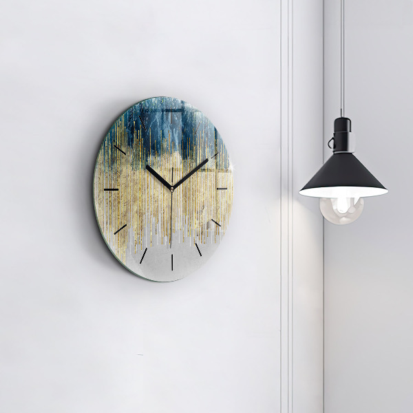 Orologio rotondo in vetro Motivo decorativo e oro