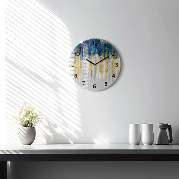 Orologio rotondo in vetro Motivo decorativo e oro