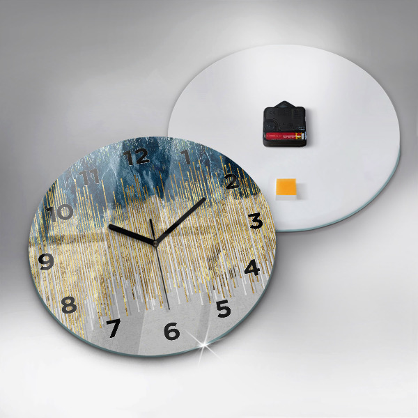 Orologio rotondo in vetro Motivo decorativo e oro