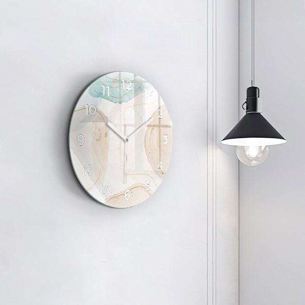 Orologio rotondo in vetro Macchie di acquerello