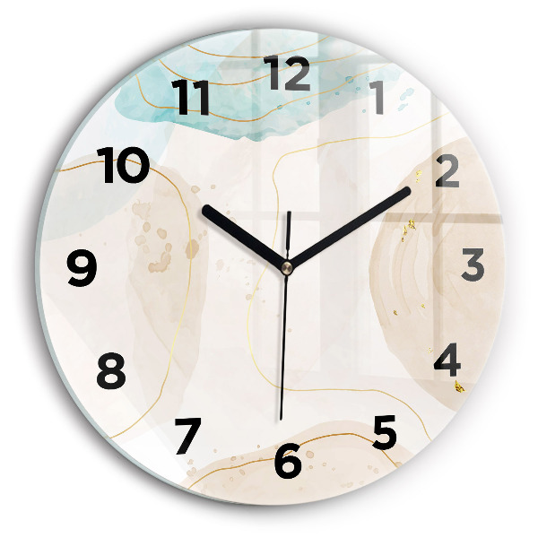 Orologio rotondo in vetro Macchie di acquerello