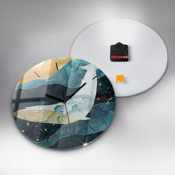 Orologio rotondo in vetro Balena astratta