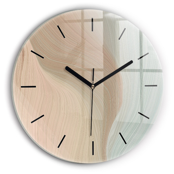 Orologio rotondo in vetro Astrazione delle onde