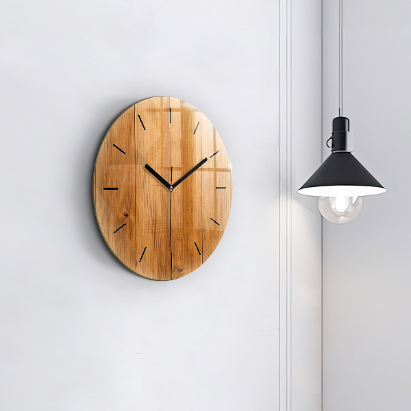Orologio rotondo in vetro Tavole di legno