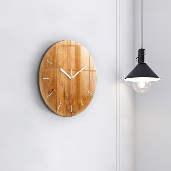 Orologio rotondo in vetro Tavole di legno