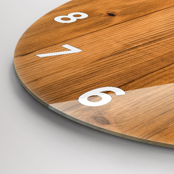 Orologio rotondo in vetro Tavole di legno