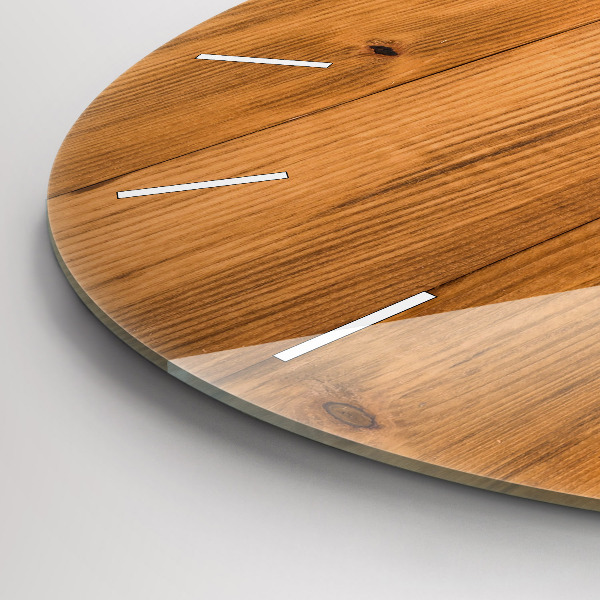 Orologio rotondo in vetro Tavole di legno