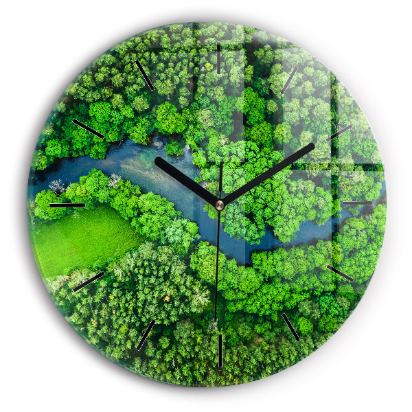 Orologio rotondo Fiume nella foresta