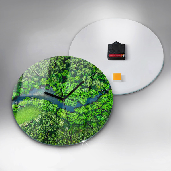 Orologio rotondo Fiume nella foresta