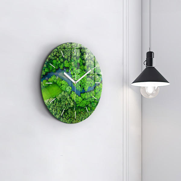 Orologio rotondo Fiume nella foresta
