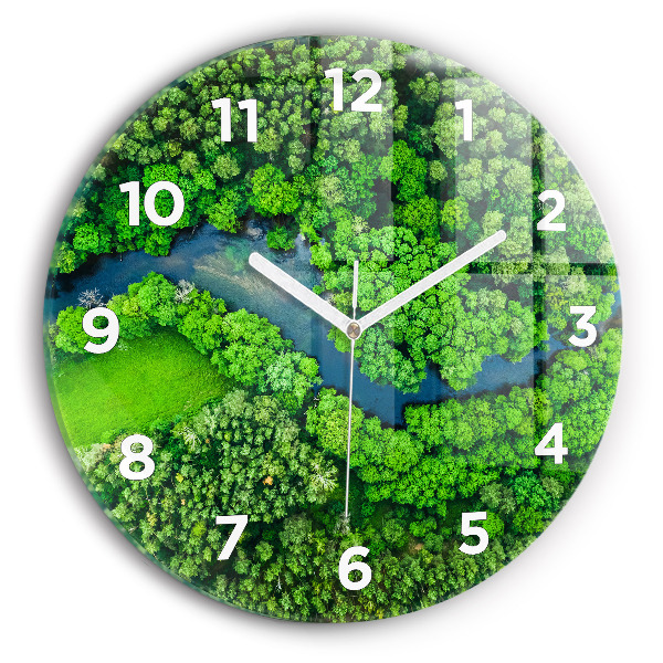Orologio rotondo Fiume nella foresta