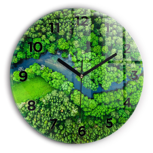 Orologio rotondo Fiume nella foresta