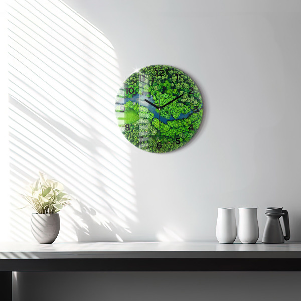 Orologio rotondo Fiume nella foresta