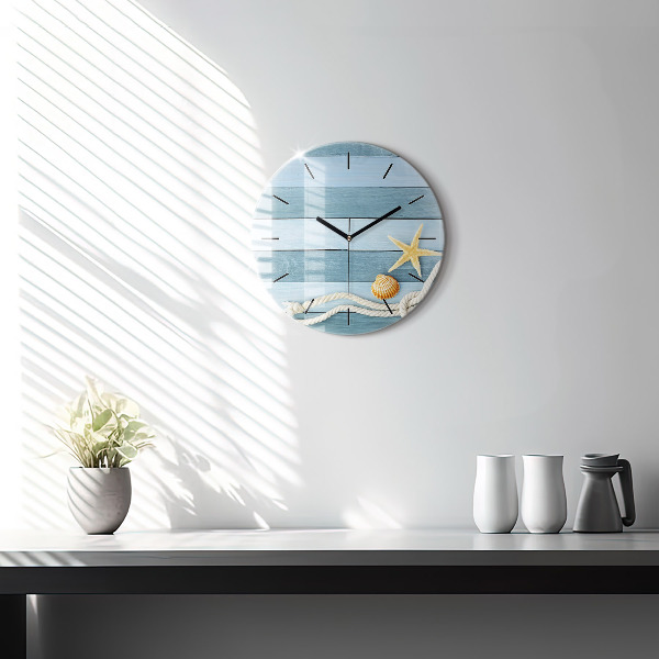 Orologio rotondo Strisce di tavole e guscio